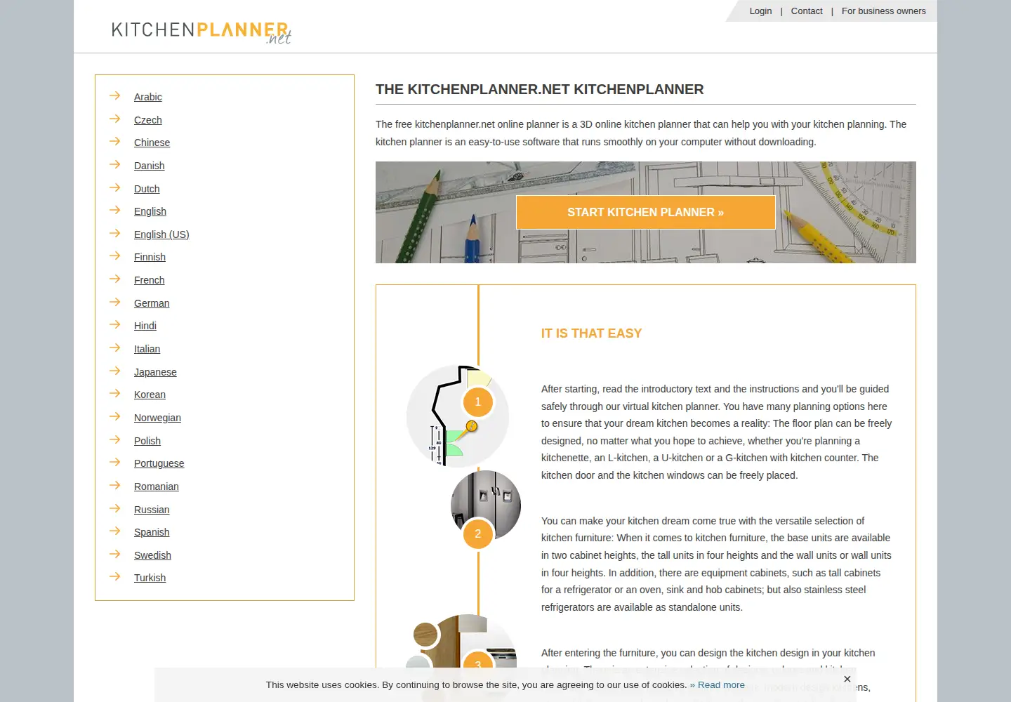 Captured homepage of kitchenplanner.net in the current scan