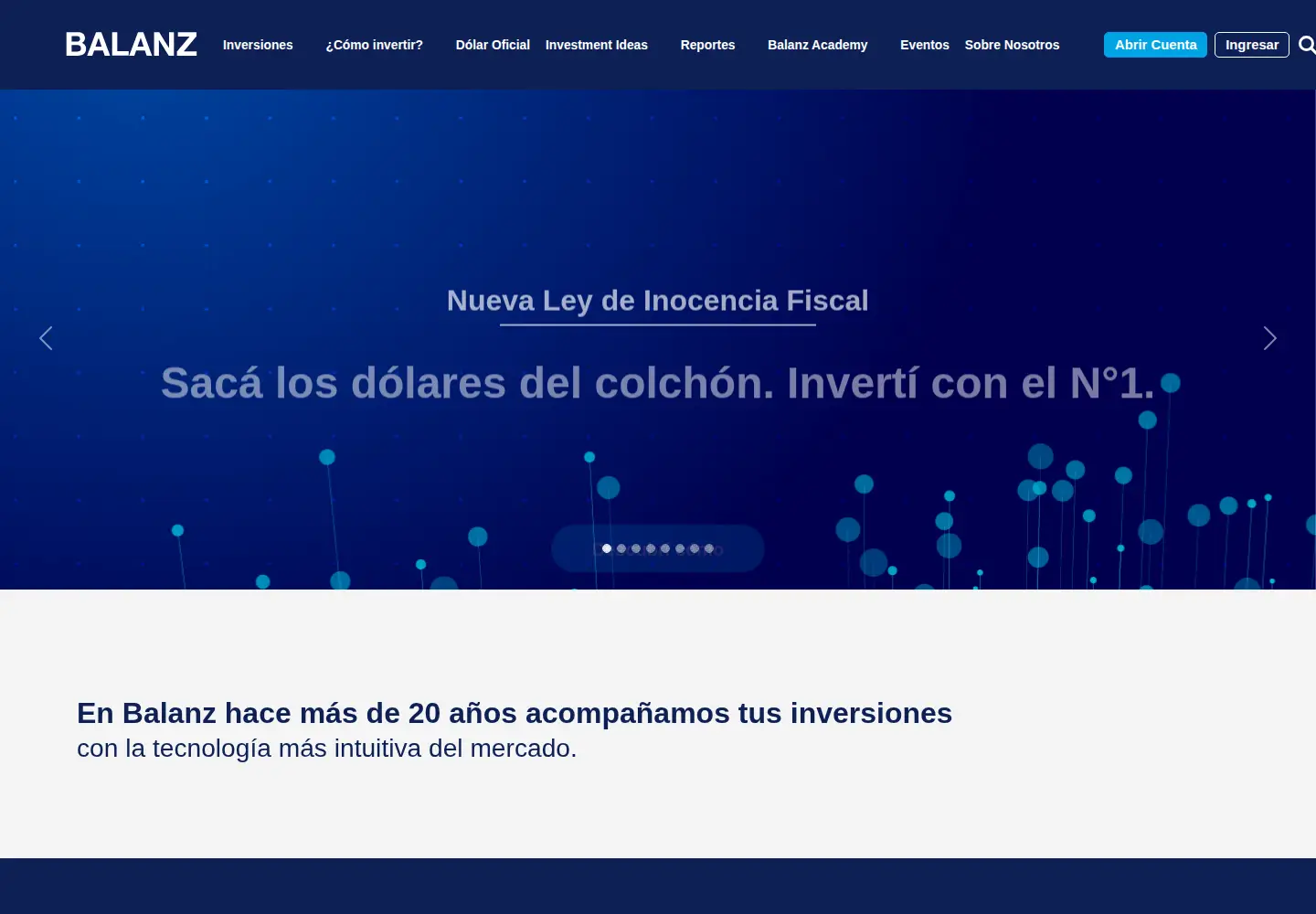 Captured homepage of balanz.com in the current scan