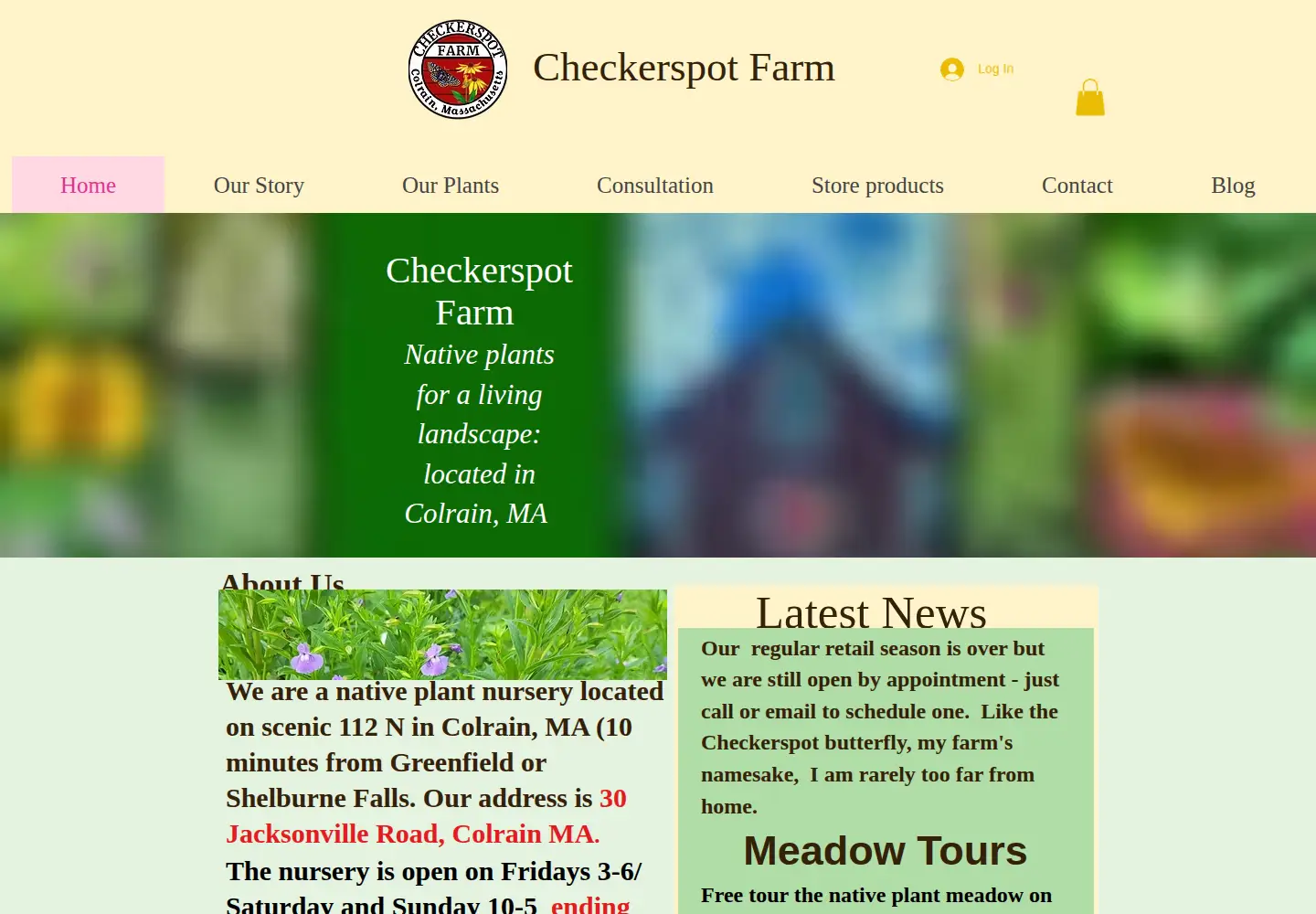 Screenshot of checkerspotfarm.com