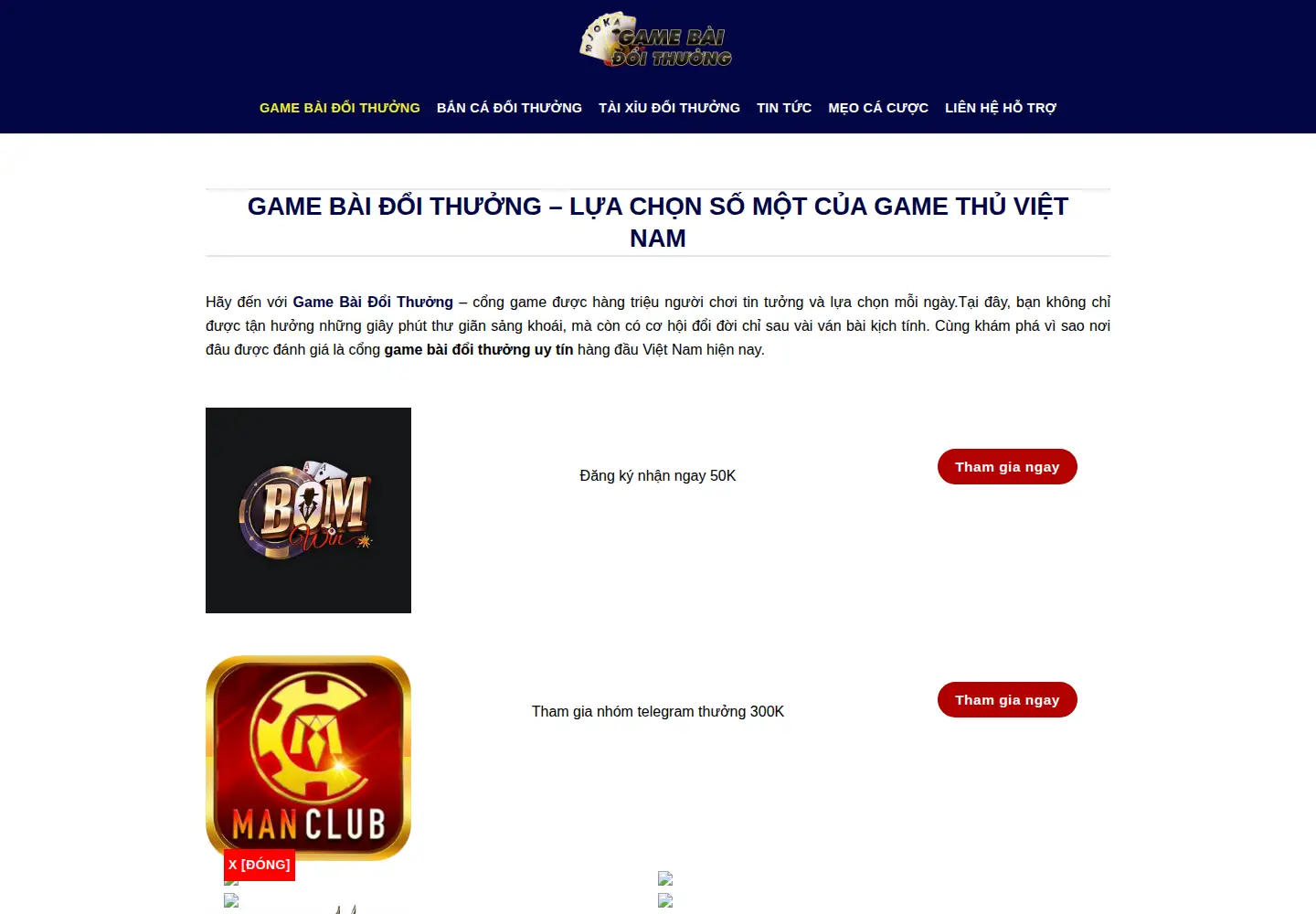 Screenshot of gbdoithuong.com