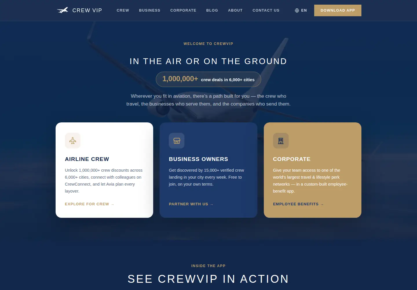 Captured homepage of crew-vip.com in the current scan