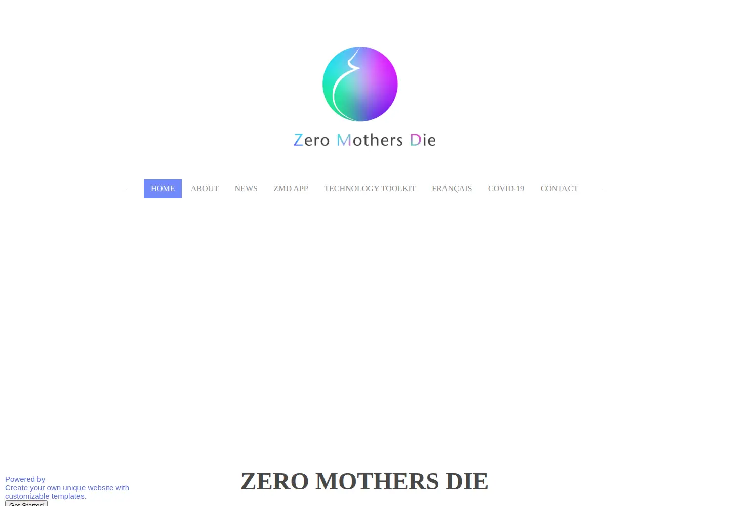 Screenshot of zeromothersdie.org