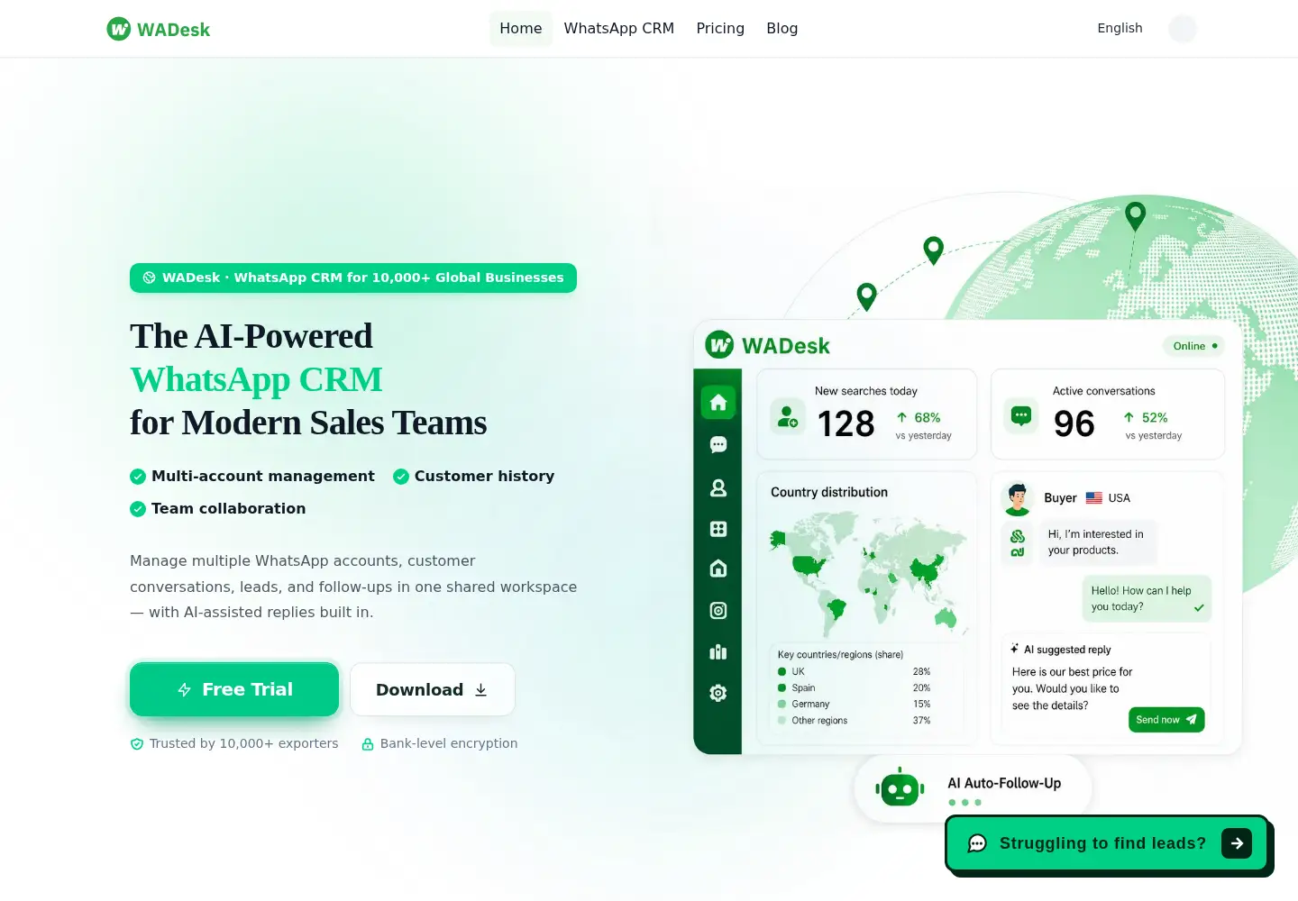 Screenshot of wadesk.io