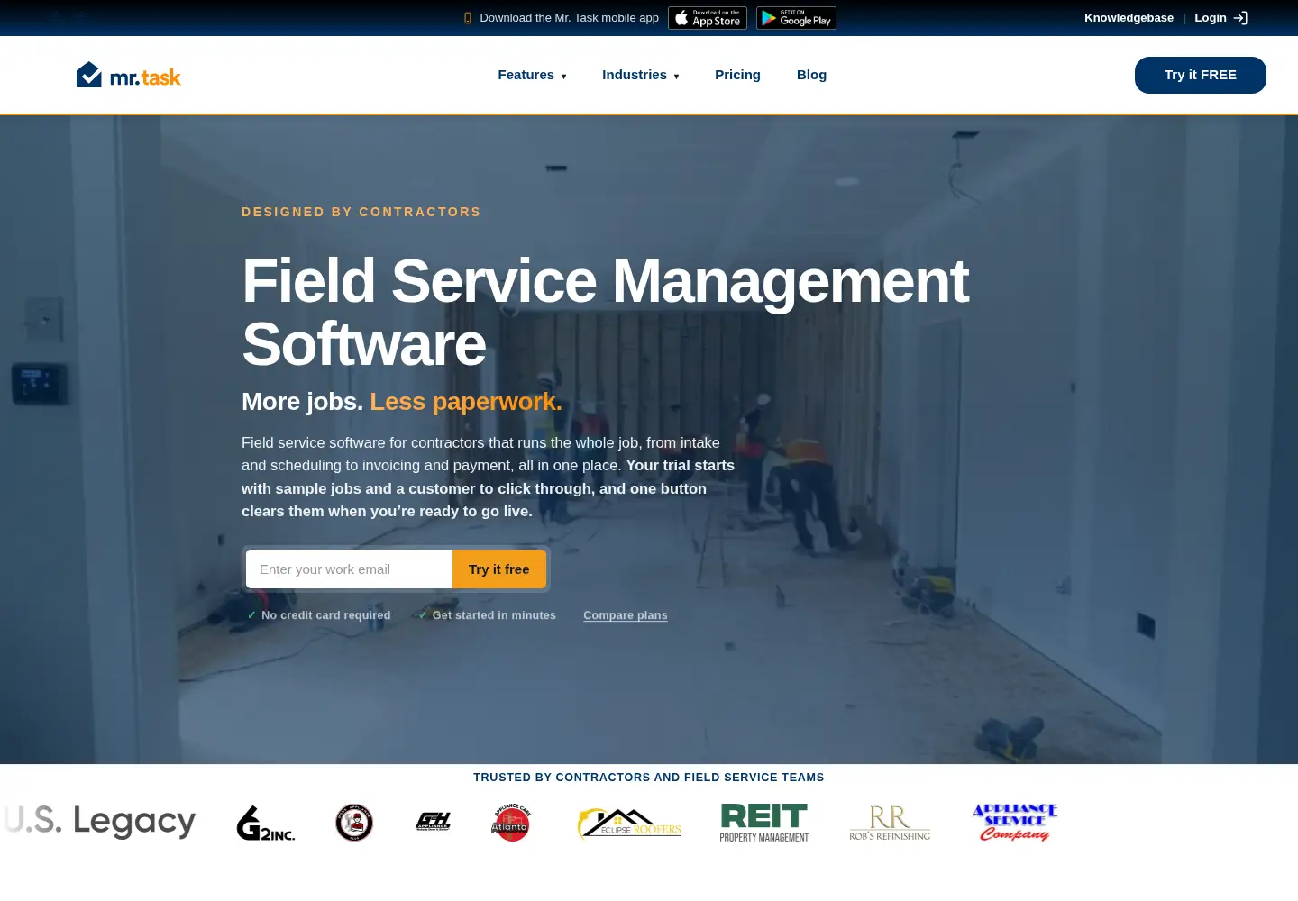 Screenshot of mrtask.com
