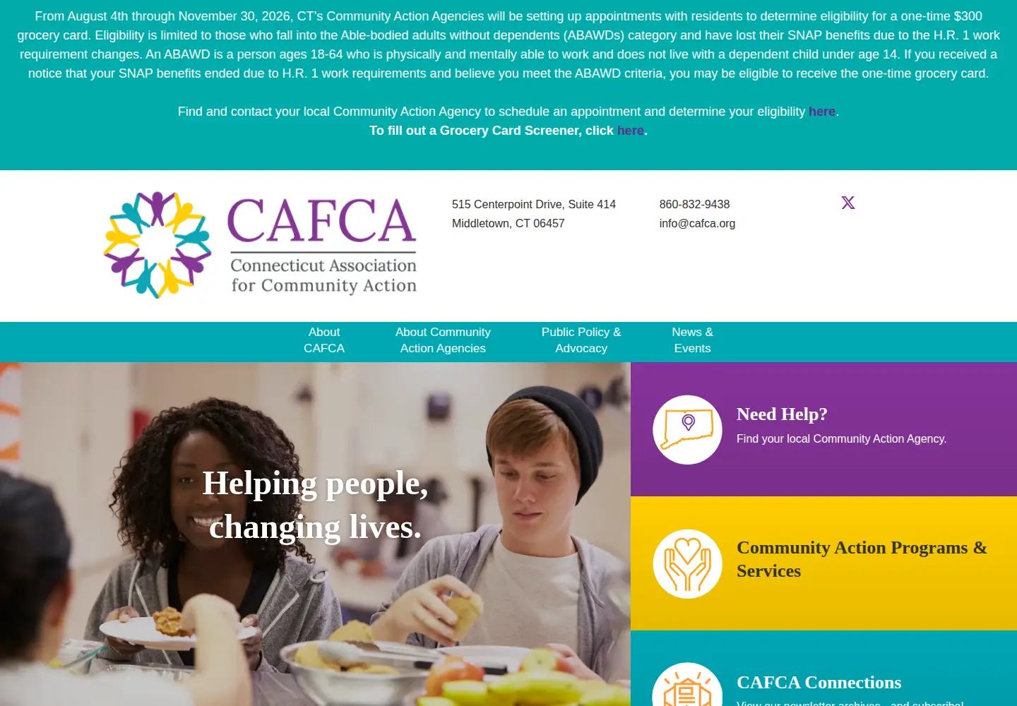 Screenshot of cafca.org