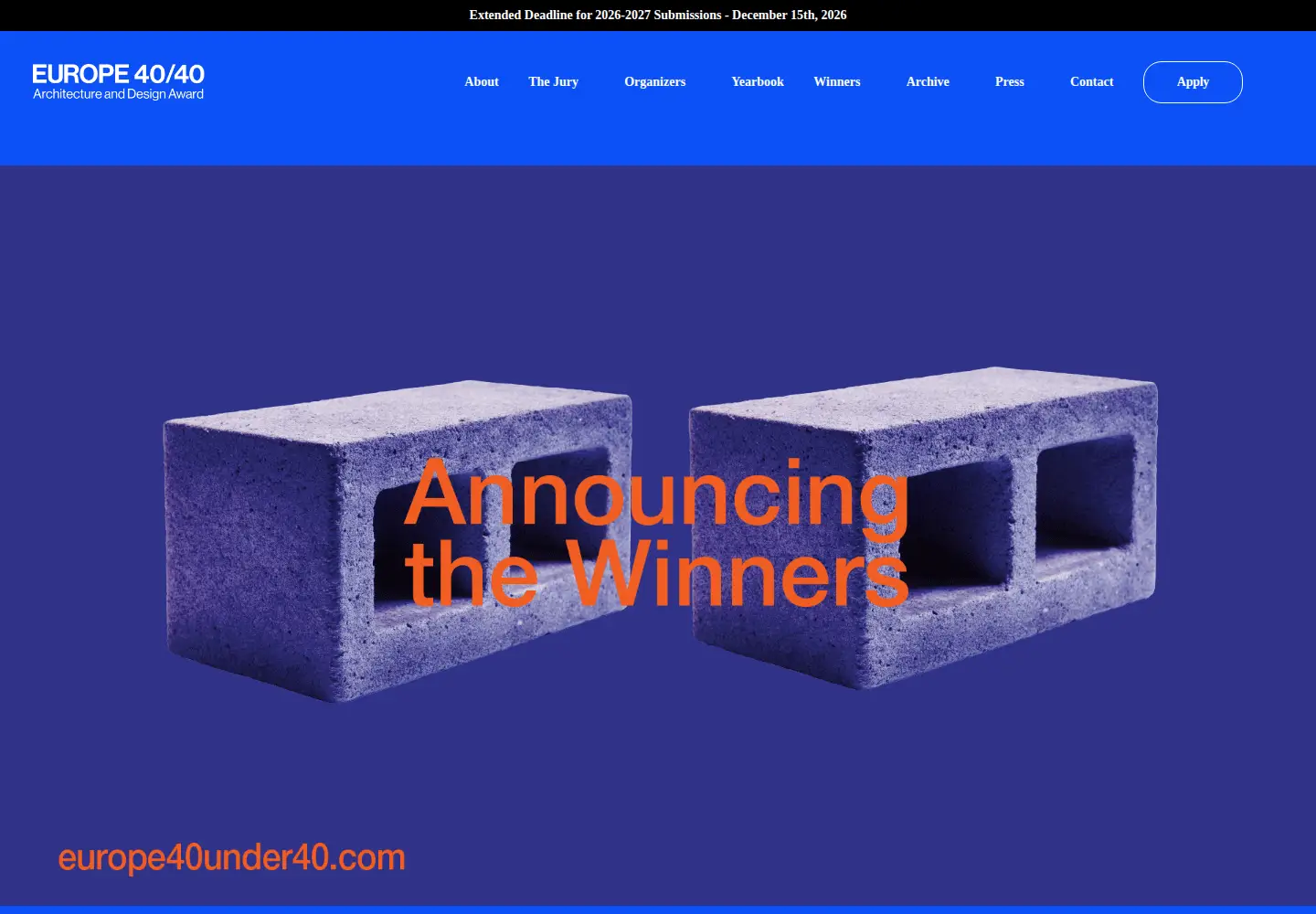 Captured homepage of europe40under40.com in the current scan