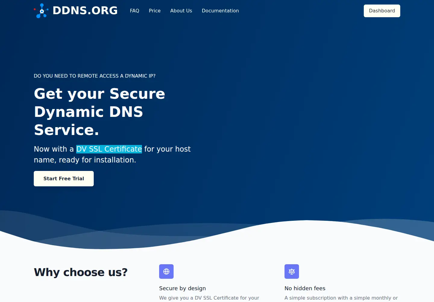 Captured homepage of ddns.org in the current scan