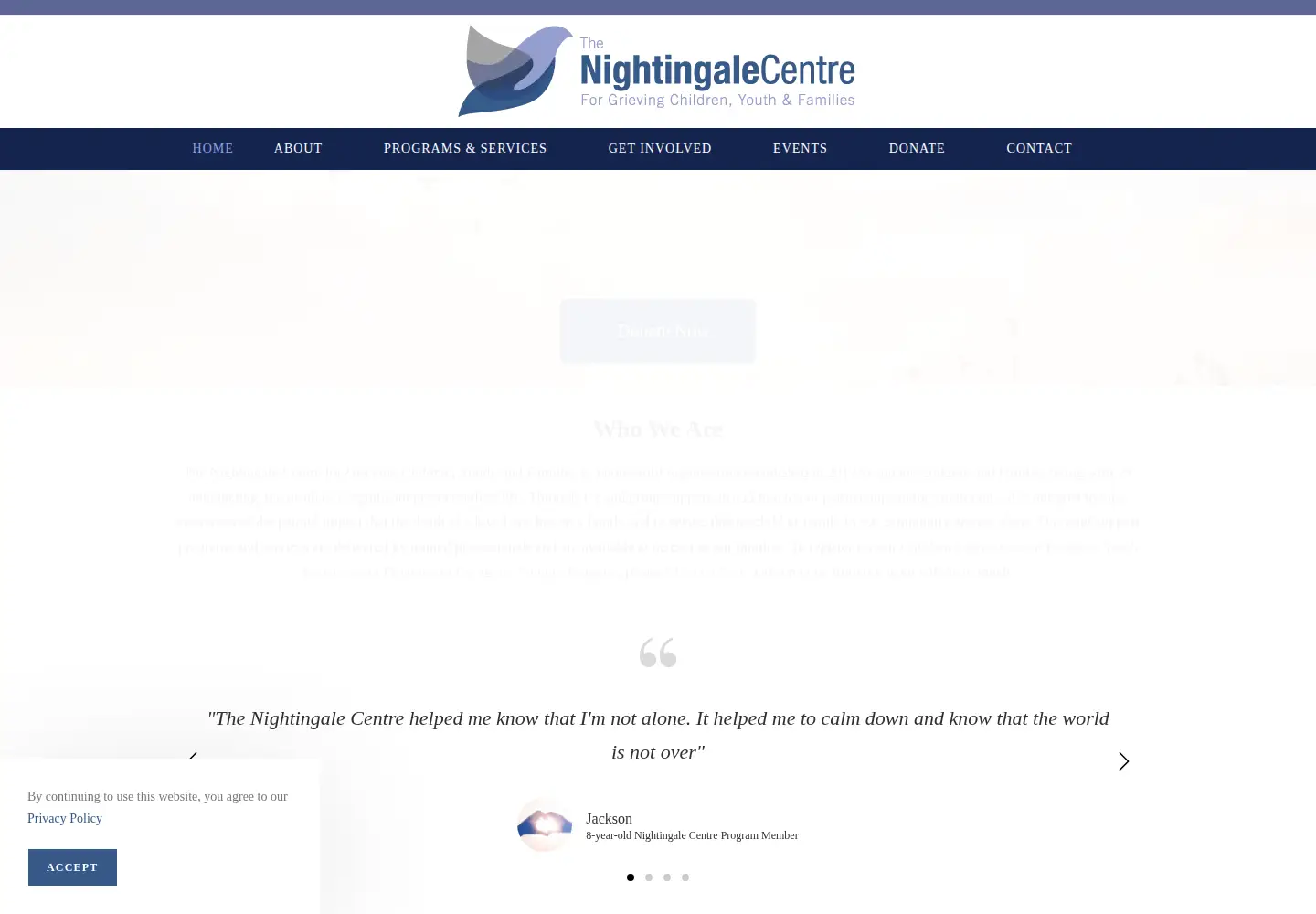 Captured homepage of nightingalecentre.org in the current scan