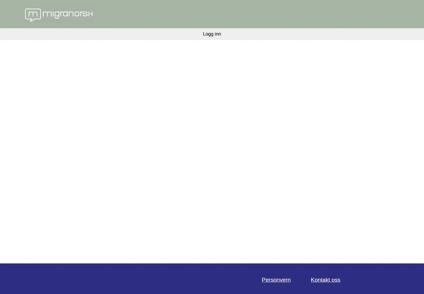 Screenshot of migranorsk.no