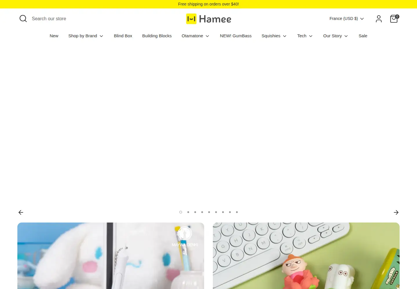 Captured homepage of hamee.com in the current scan