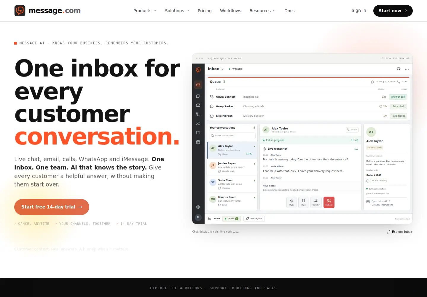 Captured homepage of message.com in the current scan