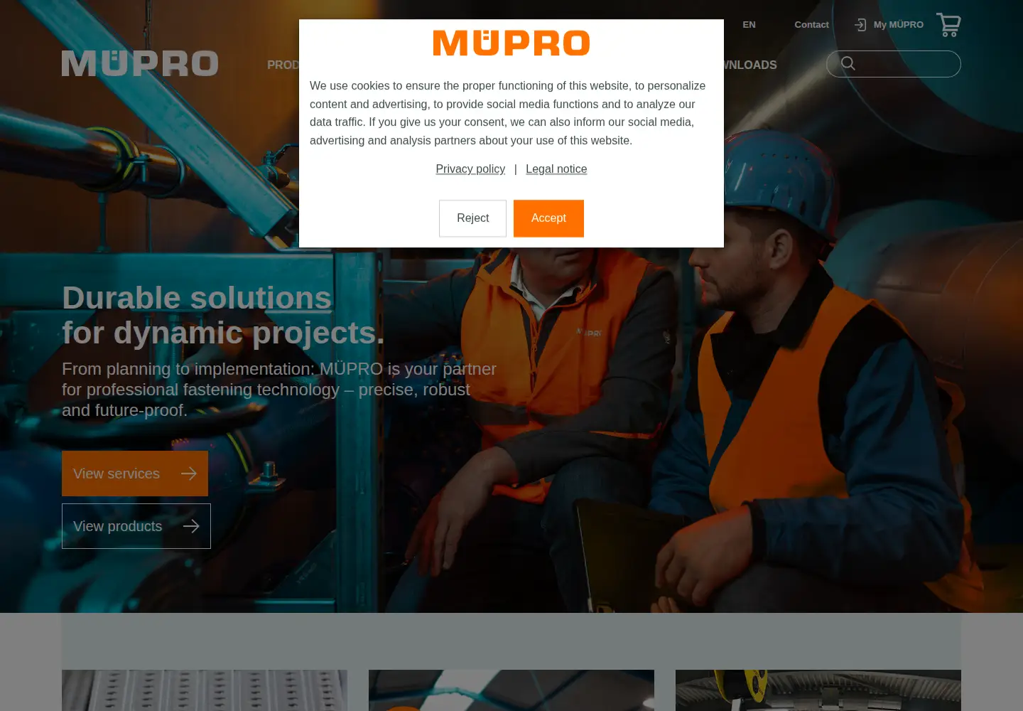 Screenshot of muepro.com