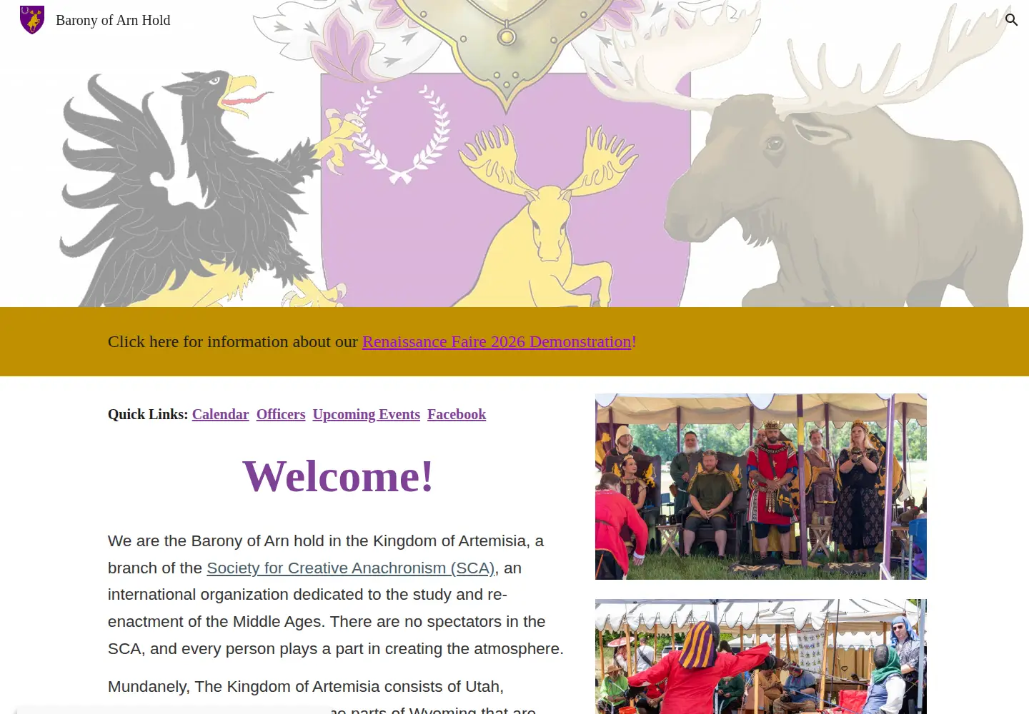 Captured homepage of baronyarnhold.org in the current scan