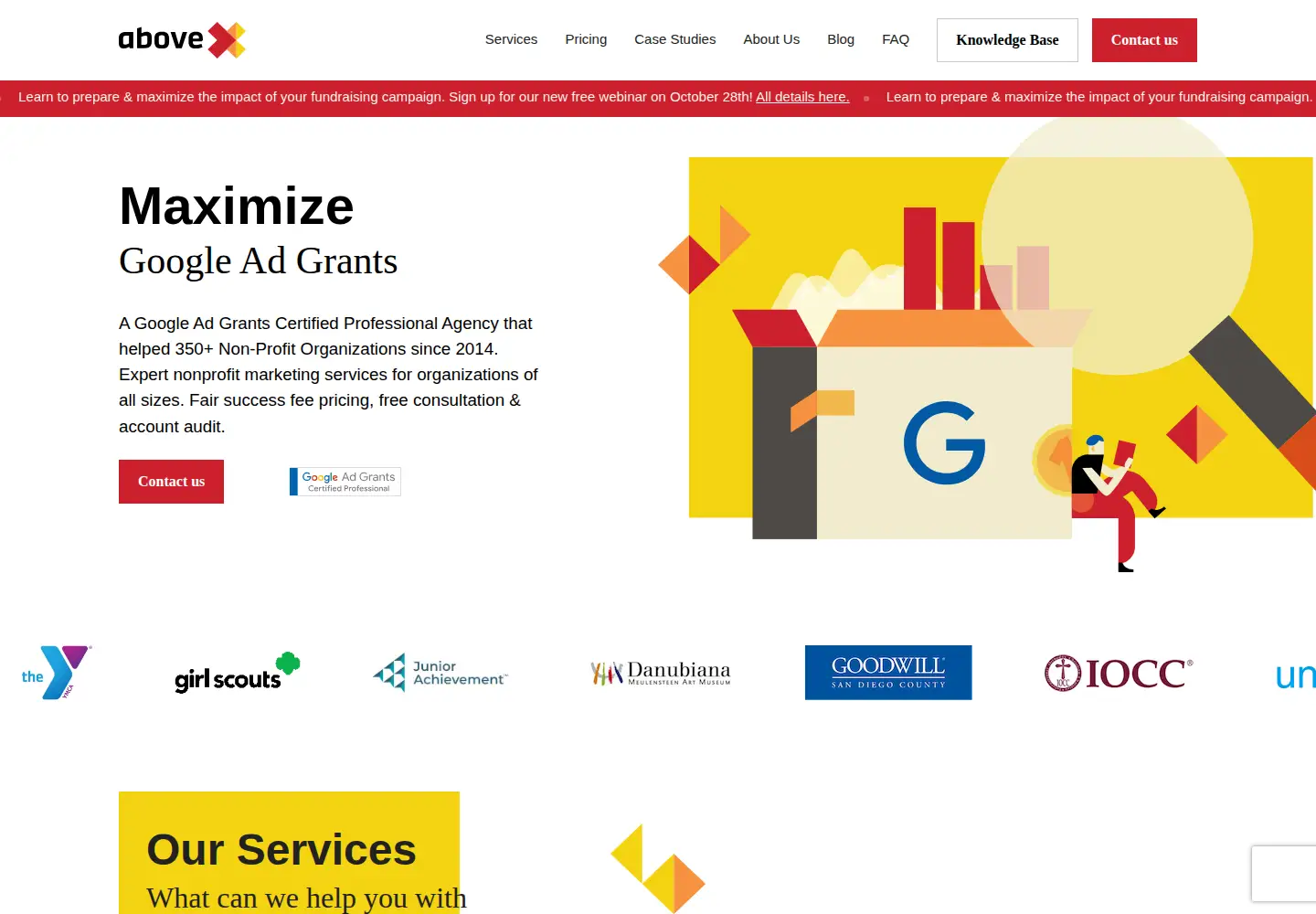 Captured homepage of abovexdigital.com in the current scan