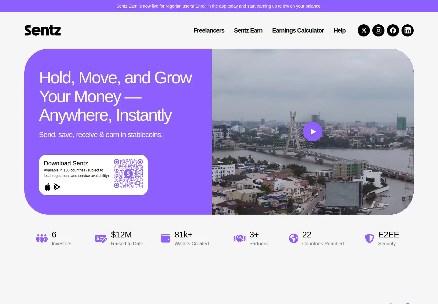Screenshot of sentz.com