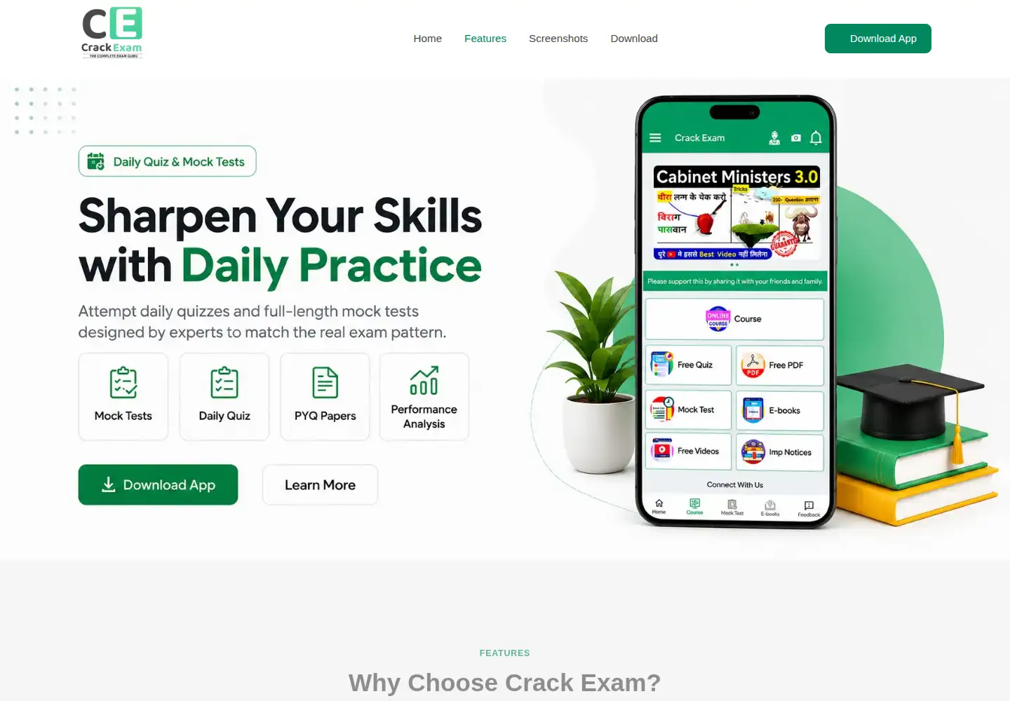 Screenshot of crackexamindia.com