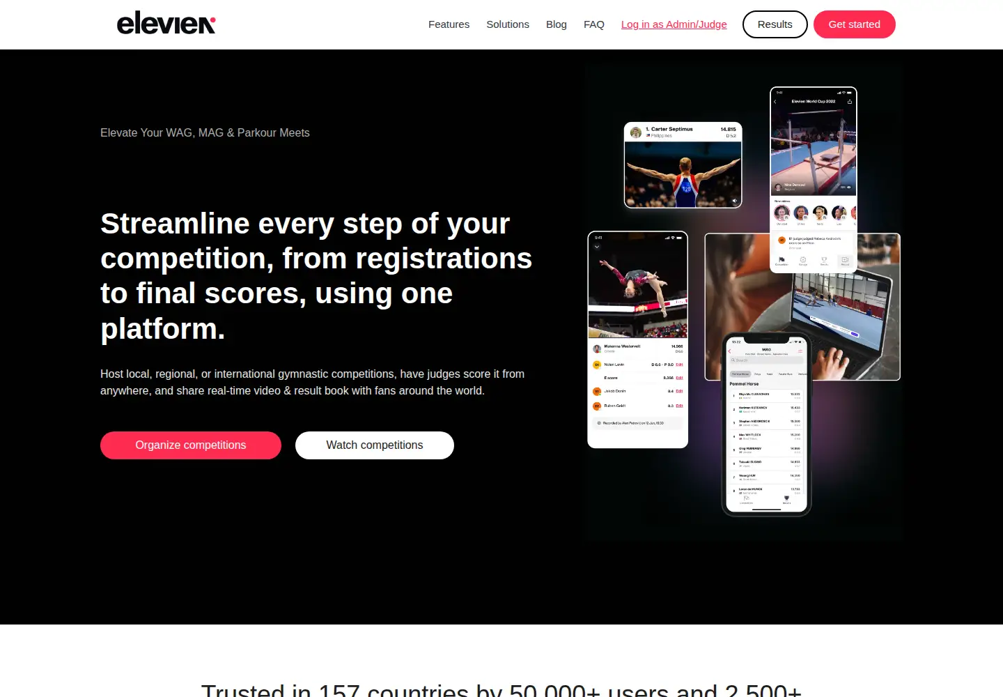 Captured homepage of elevien.com in the current scan