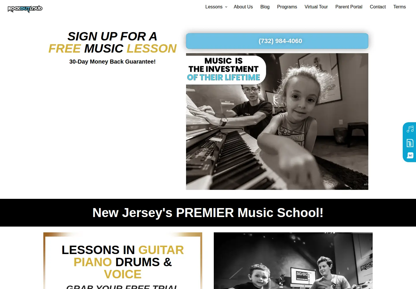 Captured homepage of rockoutloud.com in the current scan