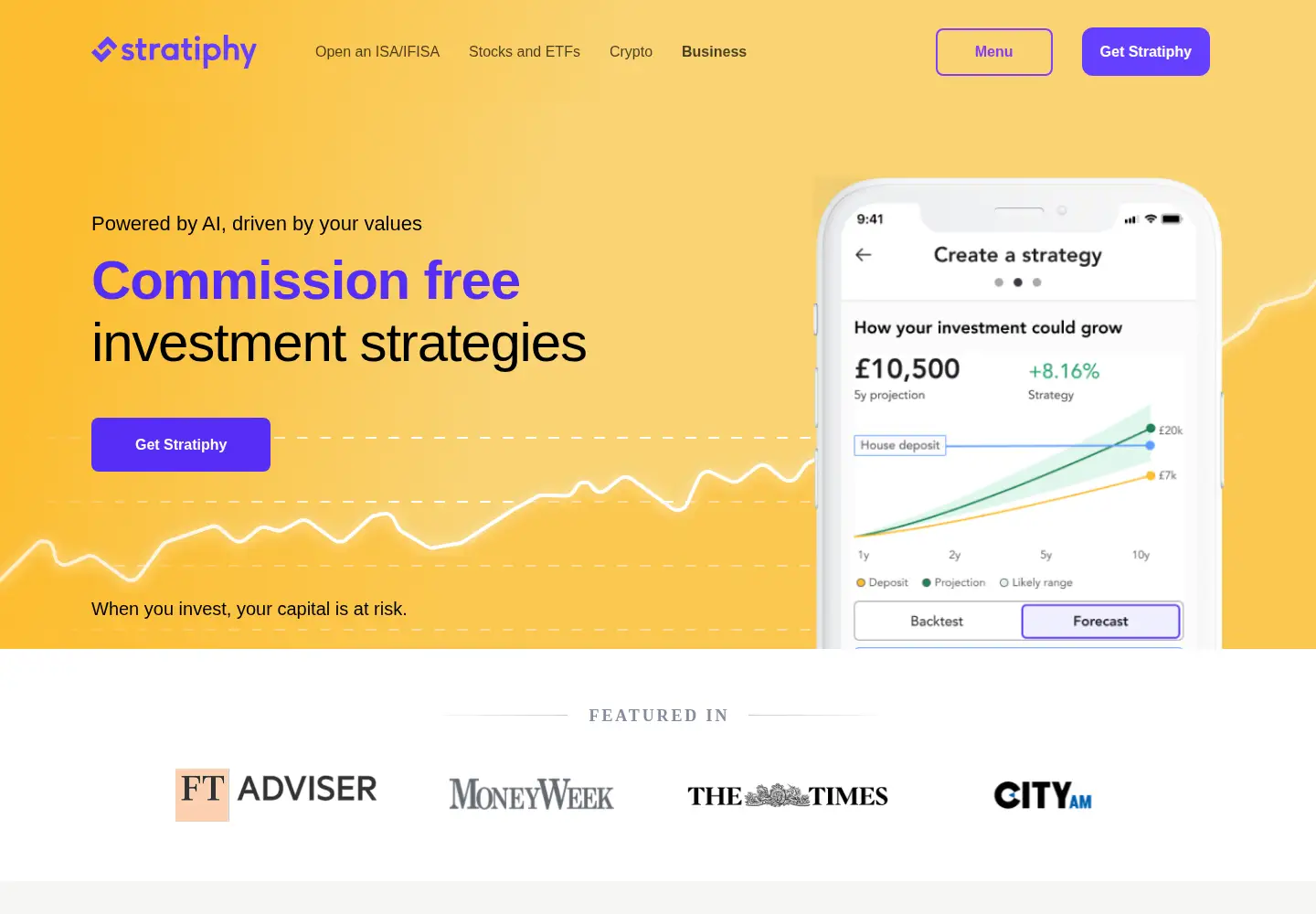 Captured homepage of stratiphy.io in the current scan