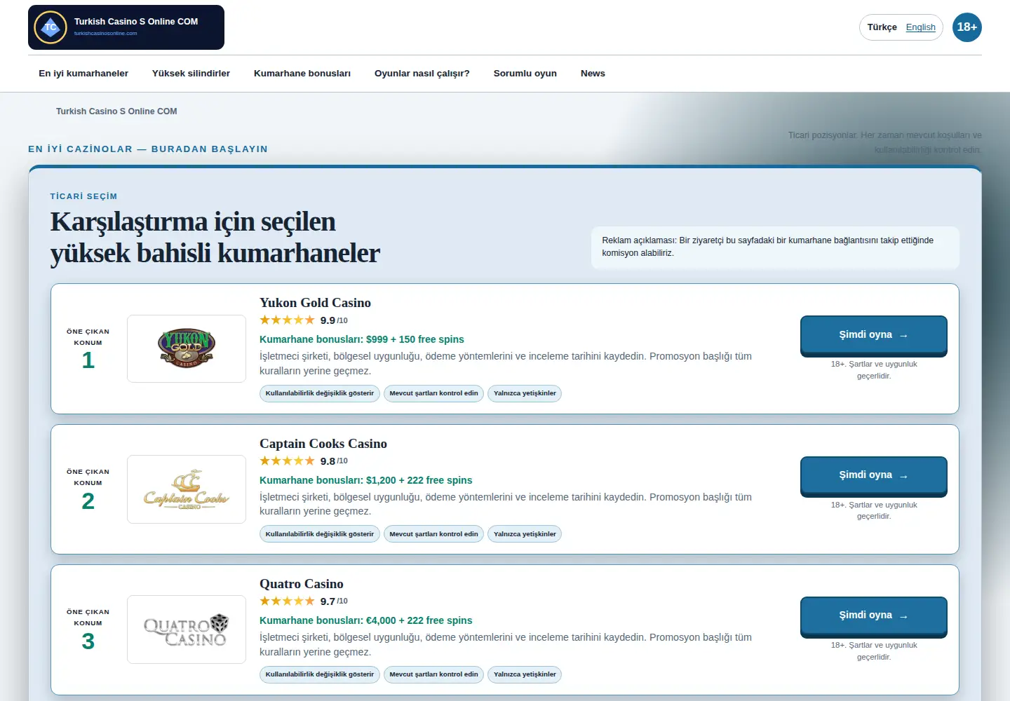 Screenshot of turkishcasinosonline.com