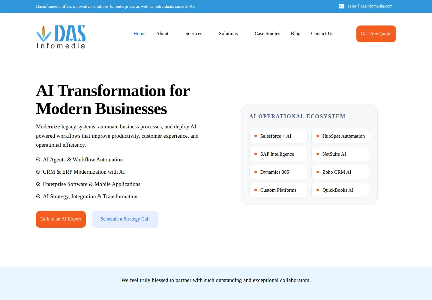 Captured homepage of dasinfomedia.com in the current scan