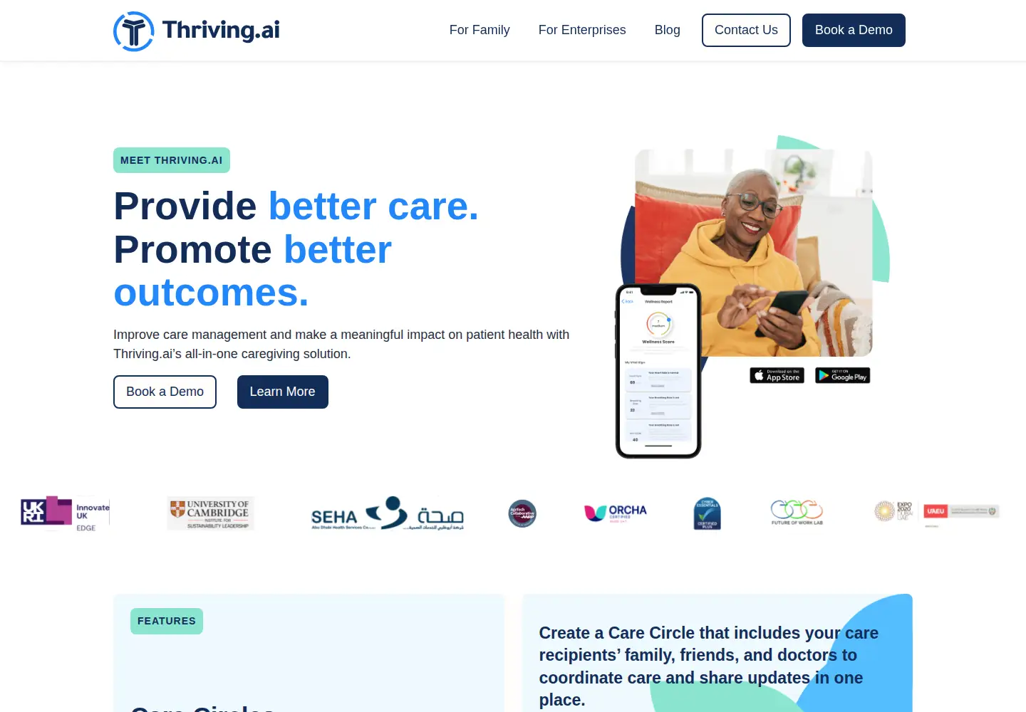 Screenshot of thriving.ai