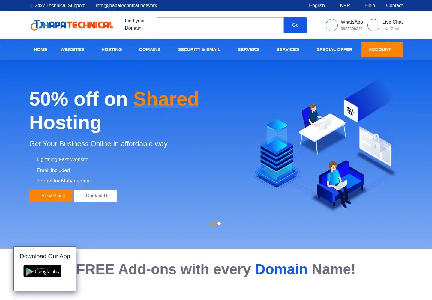 Screenshot of jhapatechnical.network