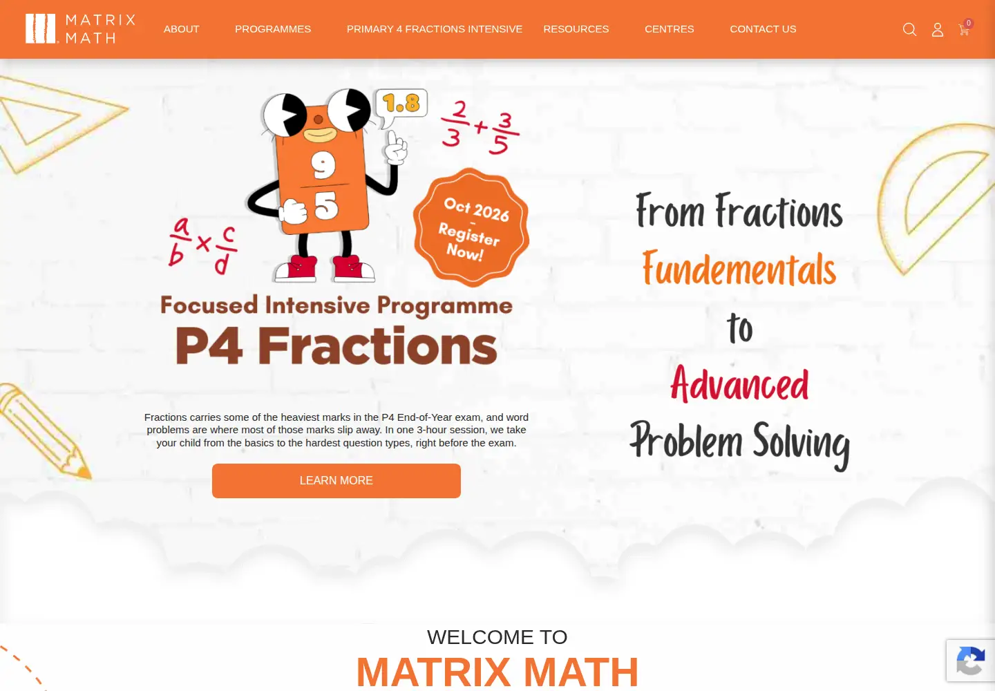 Captured homepage of matrixmath.sg in the current scan
