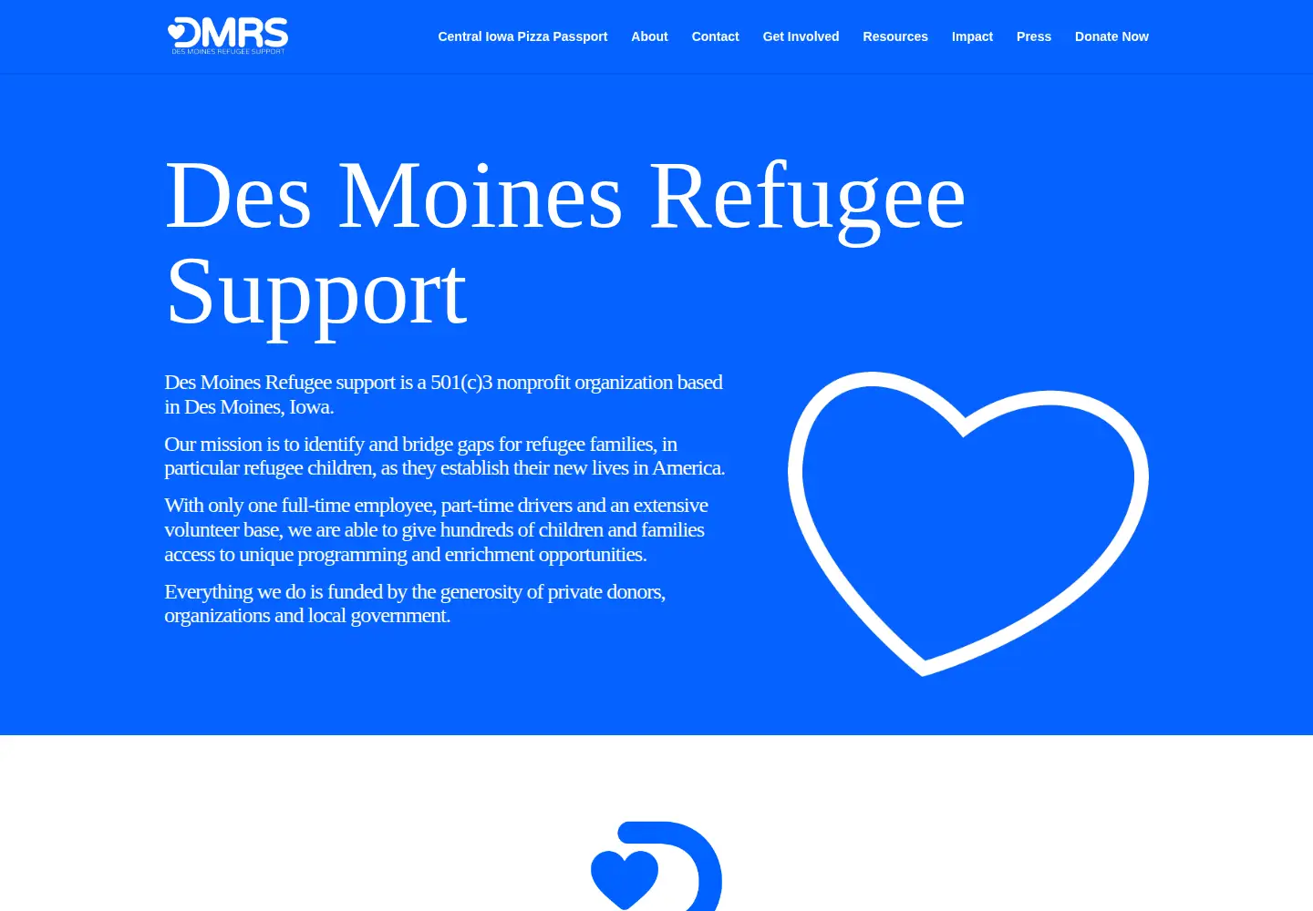 Screenshot of dsmrefugees.org