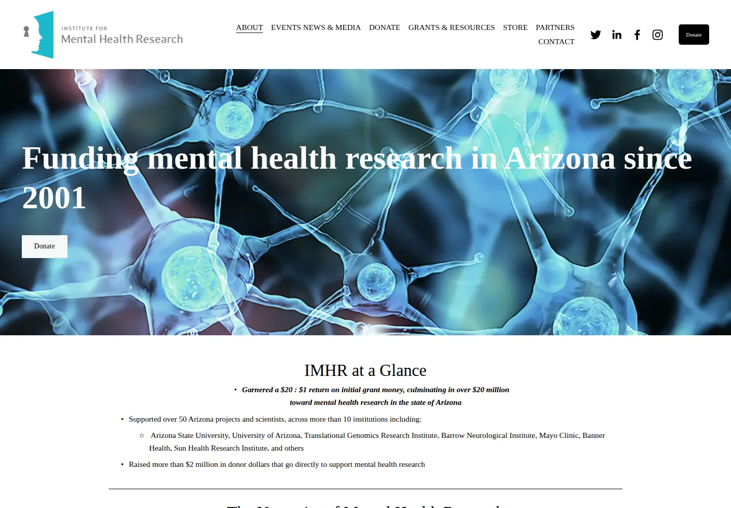 Captured homepage of imhr.org in the current scan