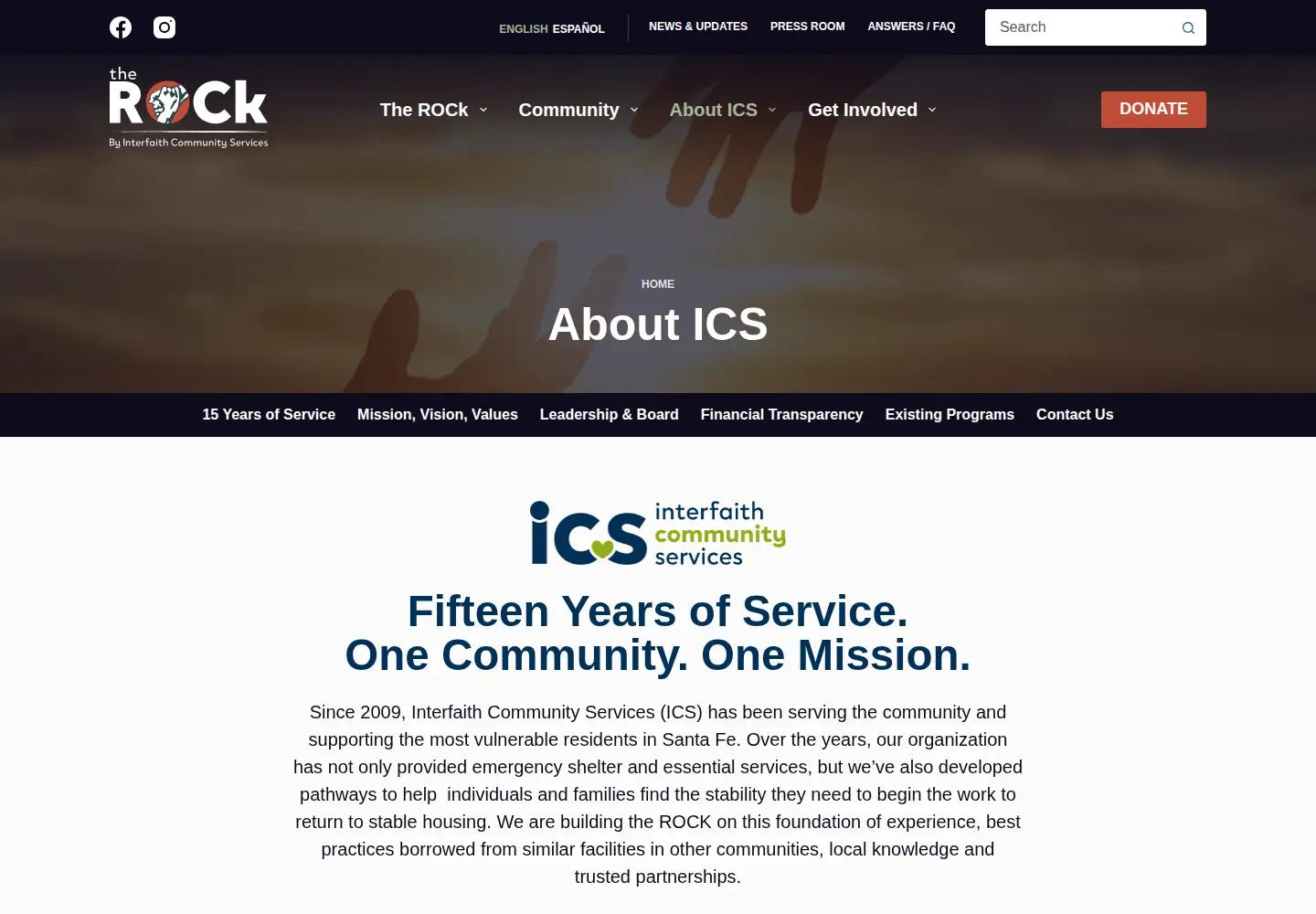 Screenshot of interfaithsheltersf.org