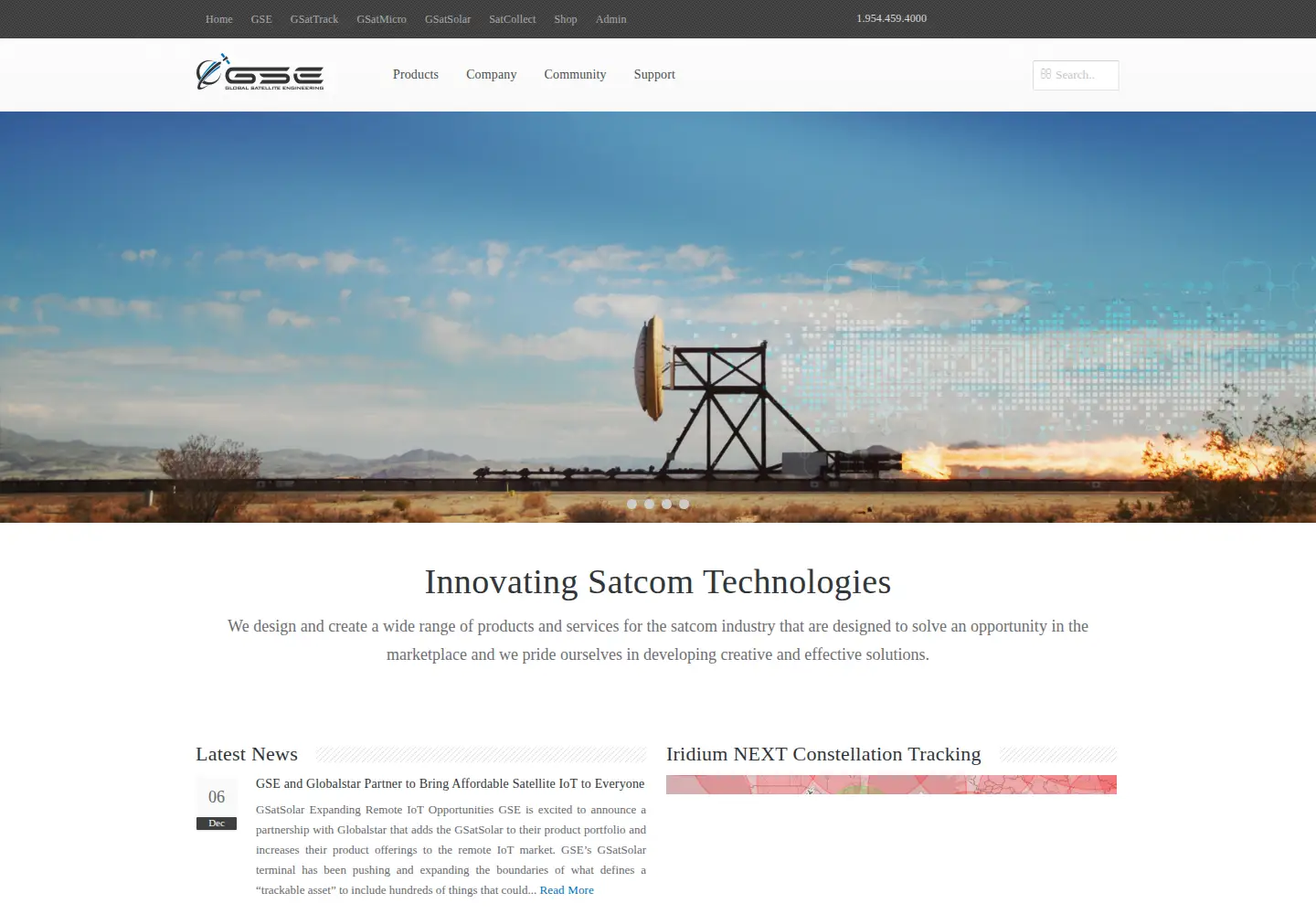 Captured homepage of gsat.us in the current scan