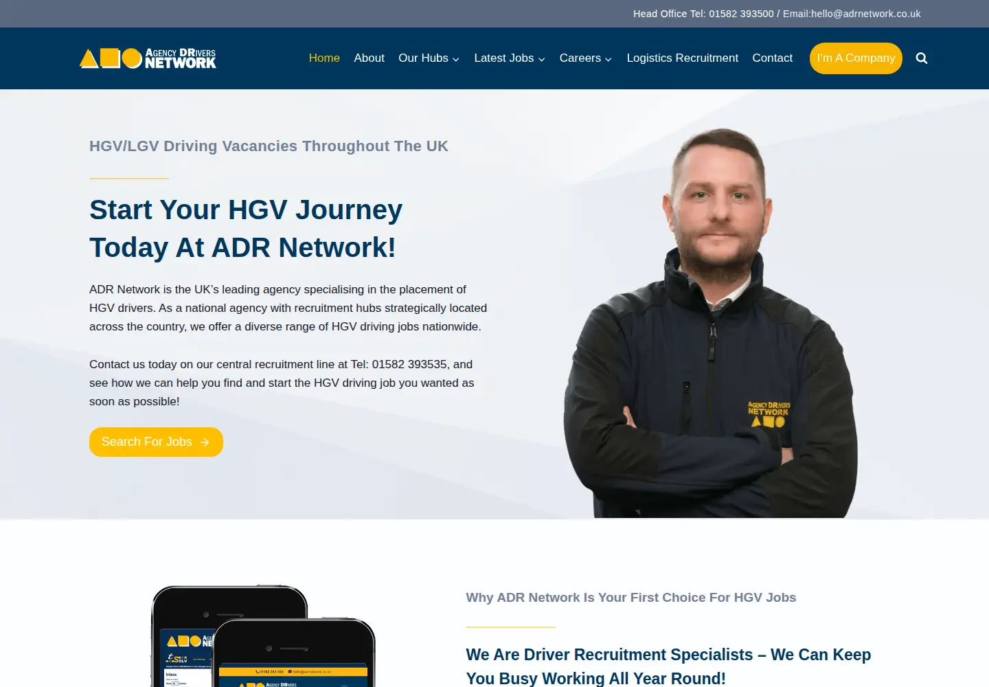 Captured homepage of adrnetwork.co.uk in the current scan