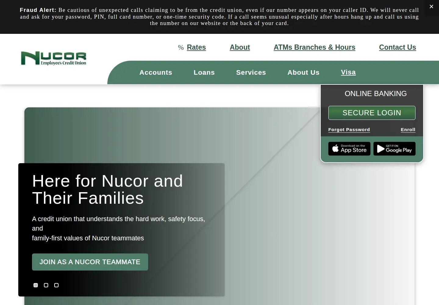 Screenshot of nucorcu.org