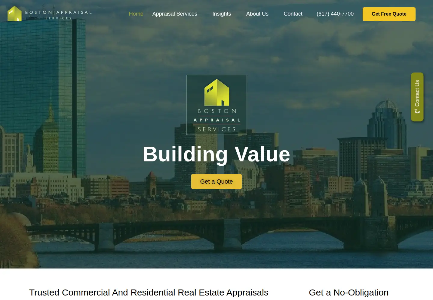 Captured homepage of bostonappraisal.com in the current scan