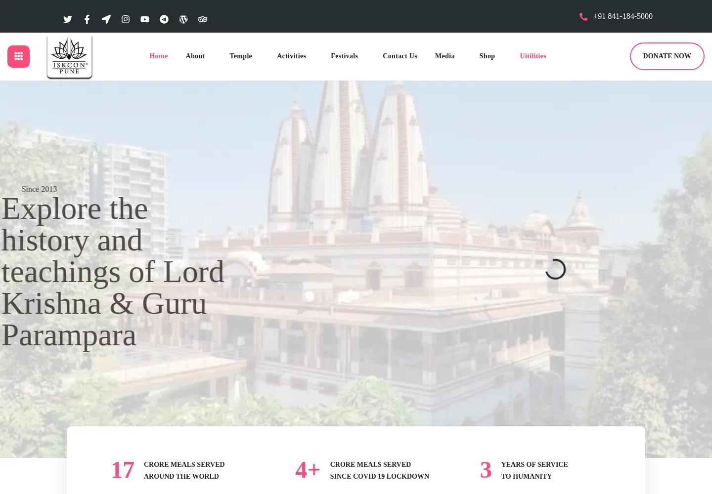 Screenshot of iskconpune.com