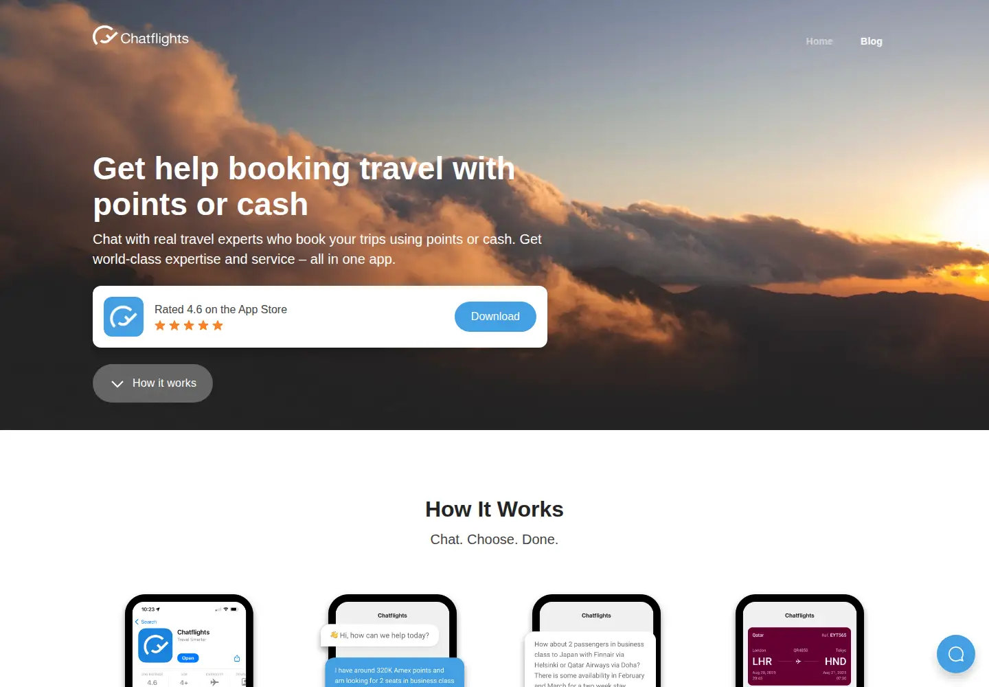 Captured homepage of chatflights.com in the current scan