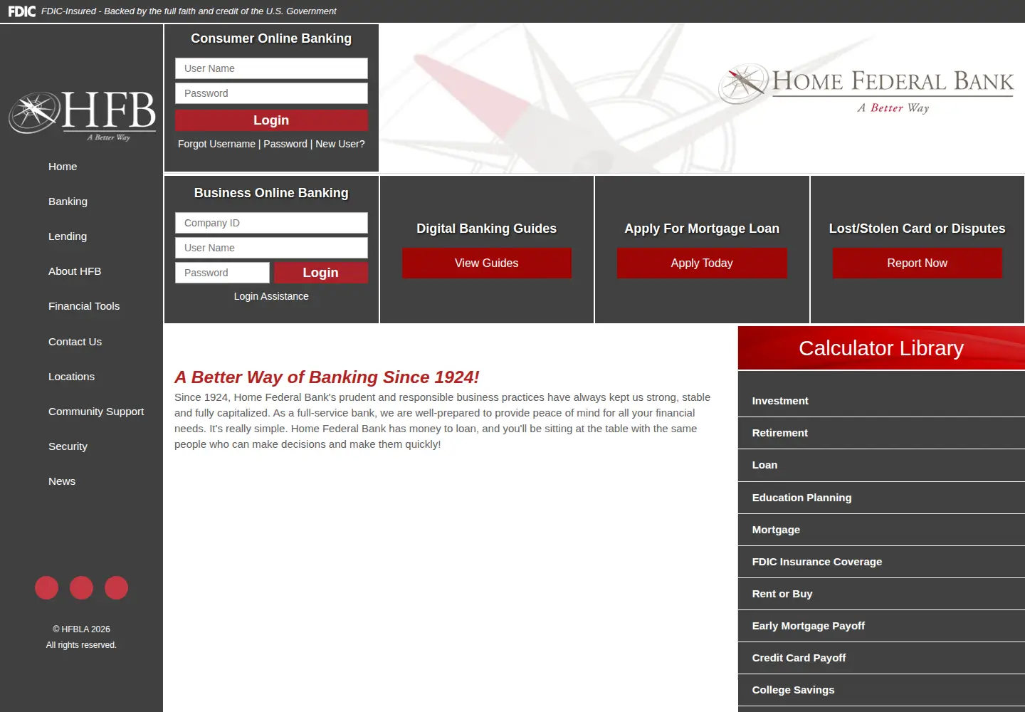 Screenshot of hfbla.com