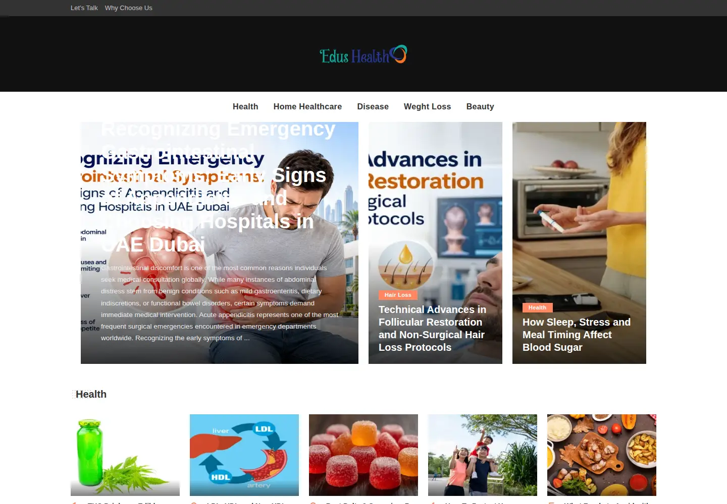 Captured homepage of edushealth.com in the current scan