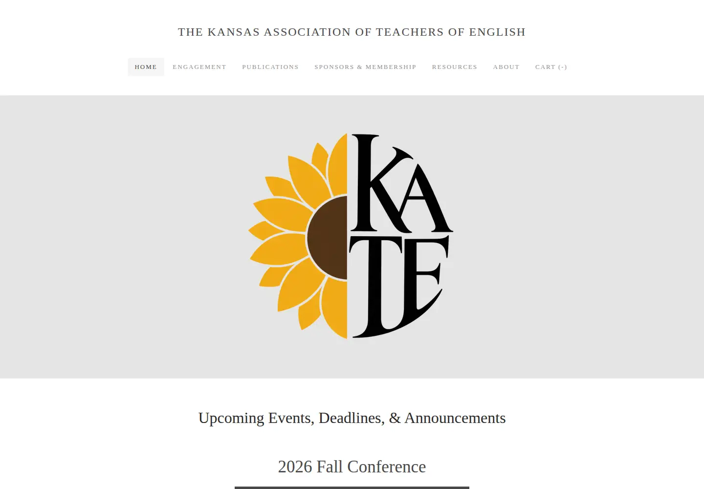Captured homepage of kansasenglish.org in the current scan