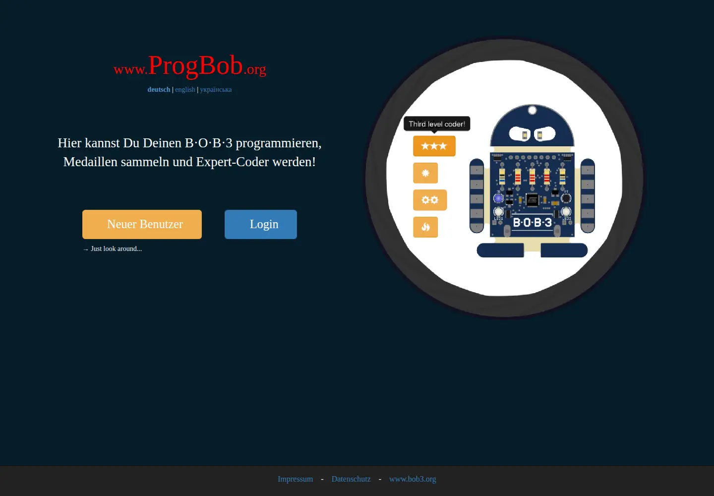 Screenshot of progbob.org