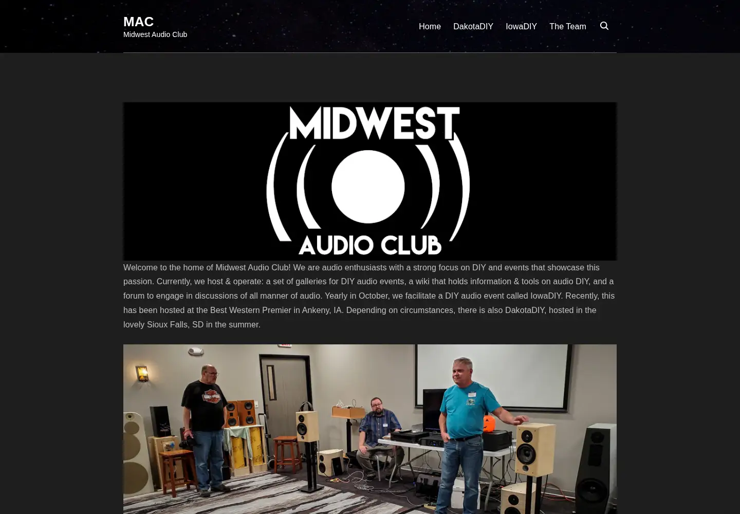 Captured homepage of midwestaudio.club in the current scan