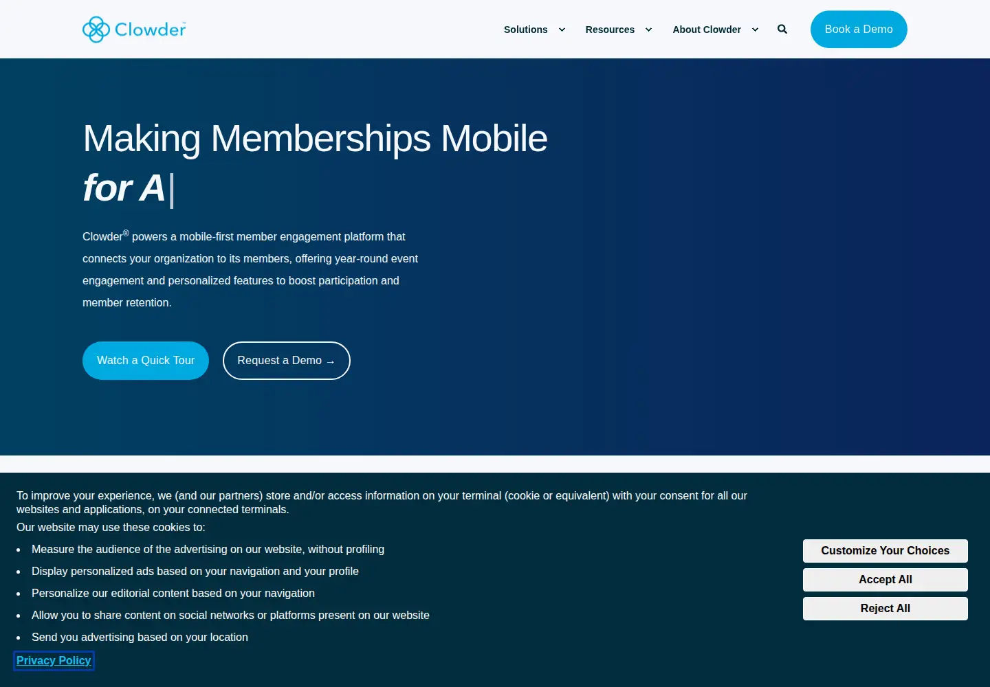 Screenshot of clowderapp.com