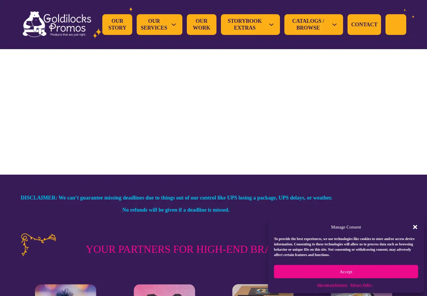 Screenshot of goldilockspromos.com
