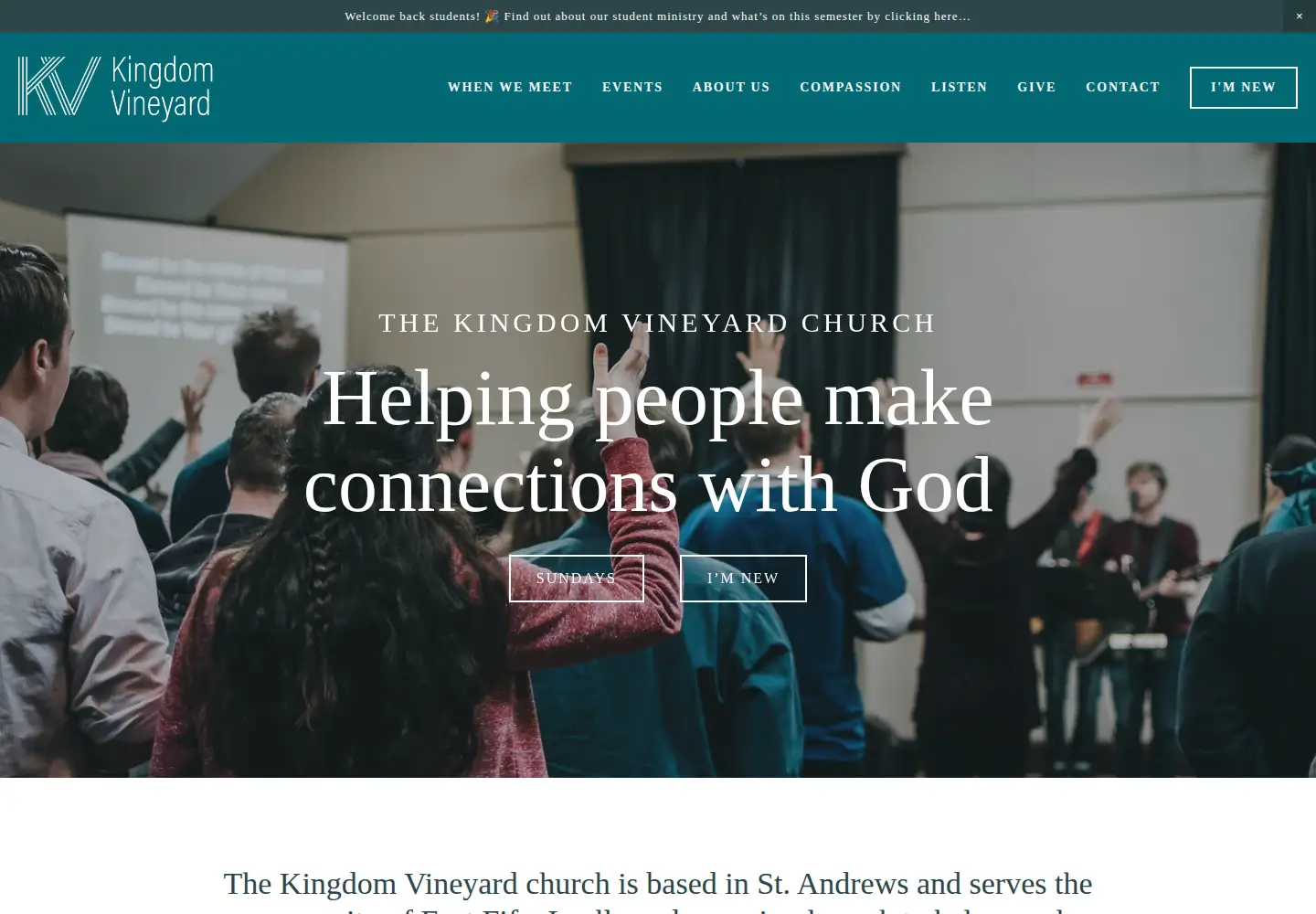 Captured homepage of kingdomvineyard.com in the current scan