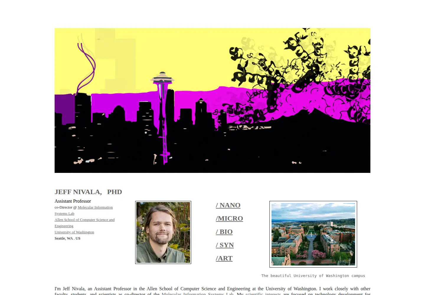 Captured homepage of jeffnivala.com in the current scan