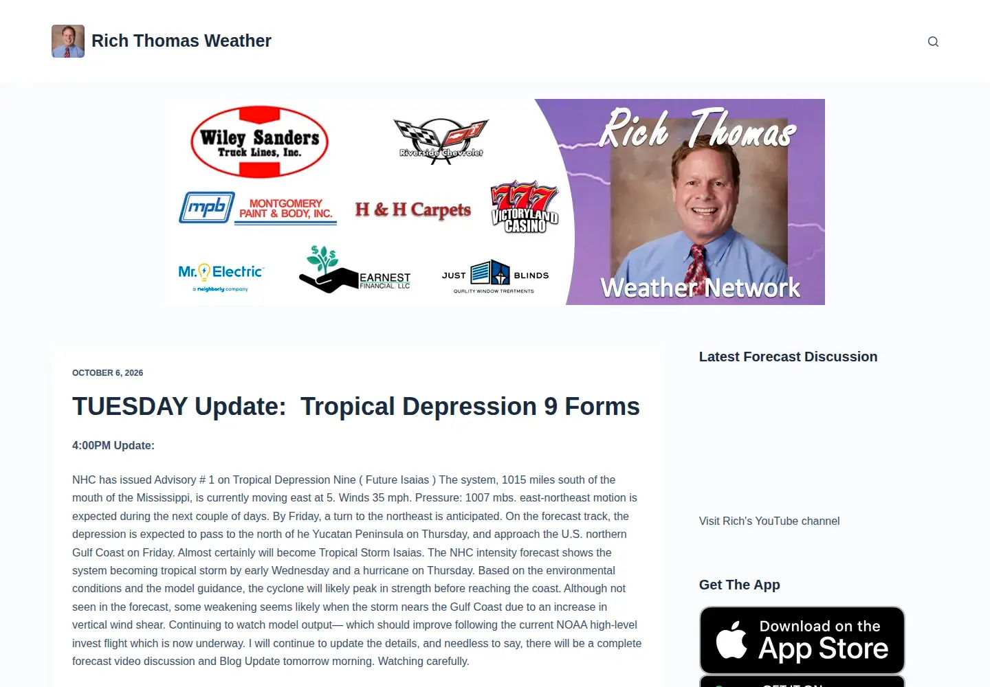Screenshot of richthomasweathernetwork.com