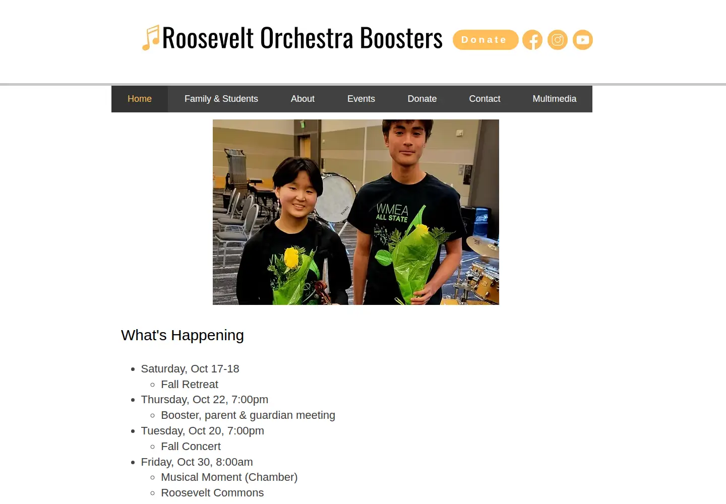 Screenshot of rooseveltorchestra.org