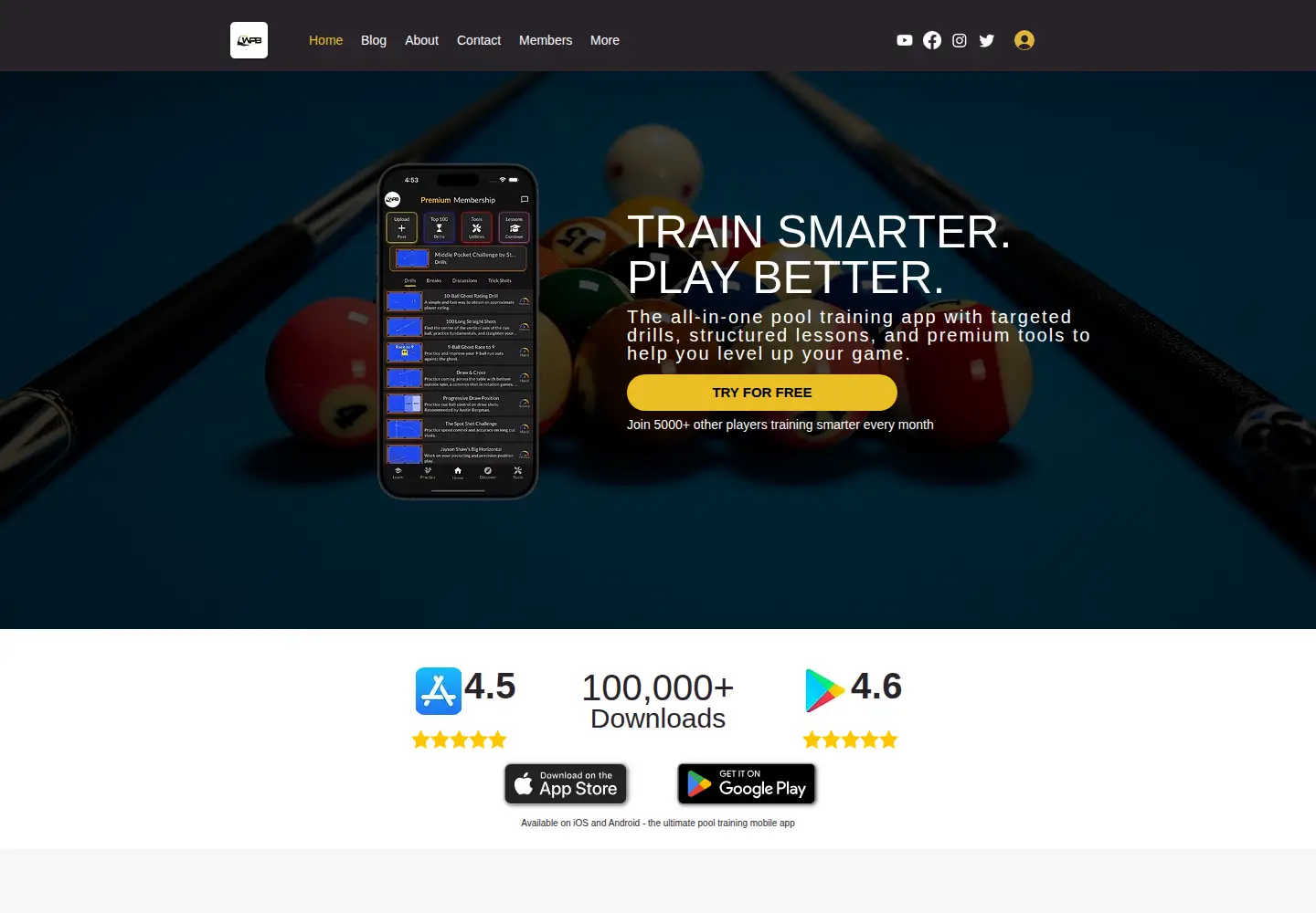 Captured homepage of worldofpoolandbilliards.com in the current scan