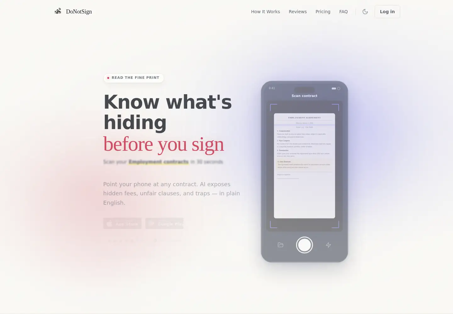 Screenshot of donotsign.com